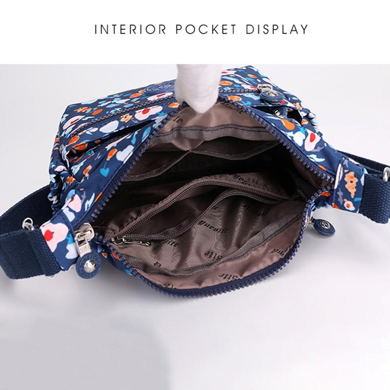 2025 New Fashion Nylon Printed Messenger Bag Large-capacity Multi-layered Flower Shoulder Bag Casual Joker Ladies Crossbody Bag