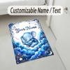 Elephant Theme Crystal Velvet Rug Personalized Custom Name Text Soft Floor Mat Home Decor