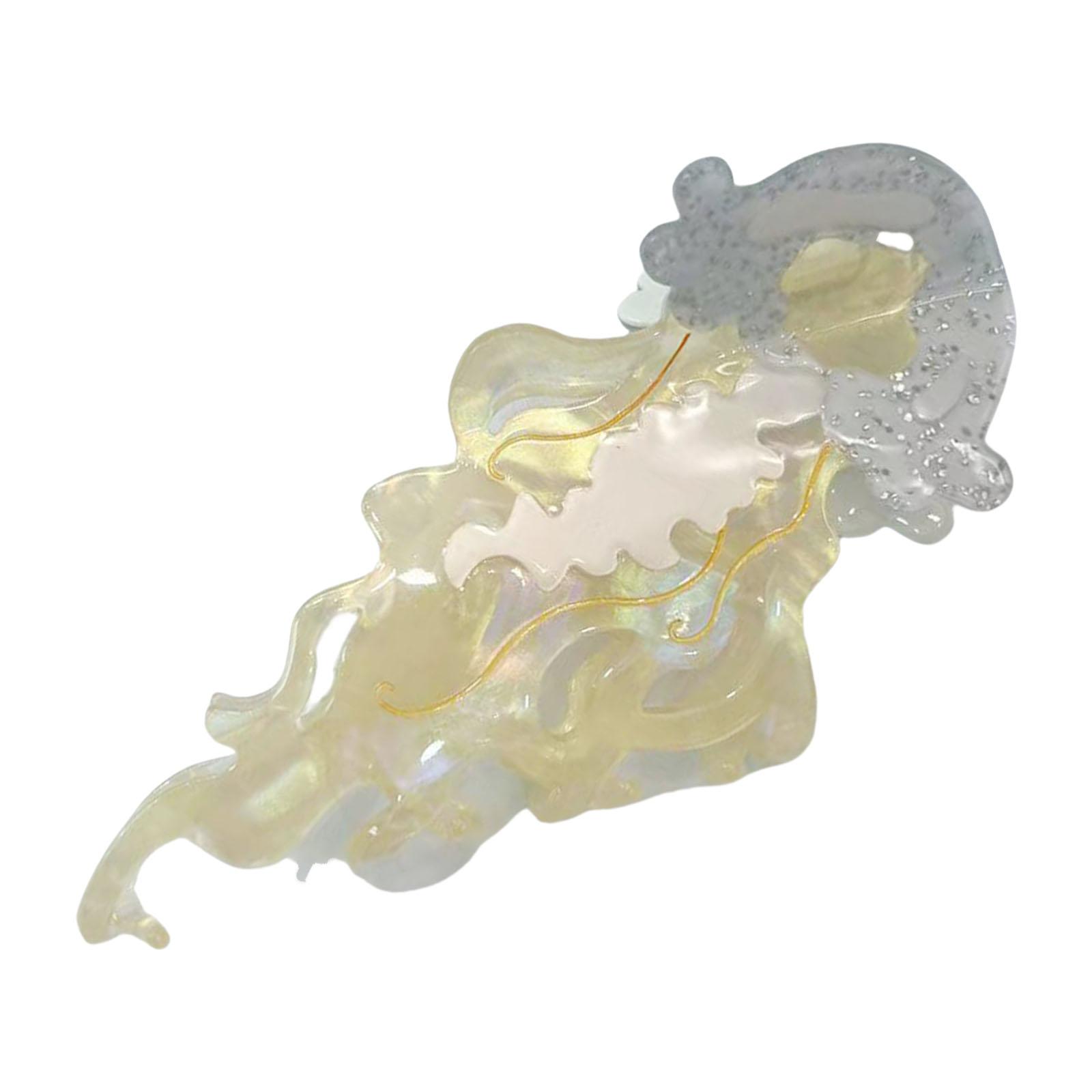 

Большой разноцветный зажим-краб для волос в виде медузы для женщин из ацетата, с сильным захватом для надежной фиксации прически на тематических вечеринках прозрачный