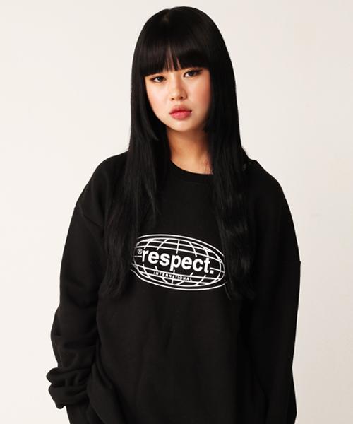 Свитшот с логотипом Respect International Front (черный) Black/L