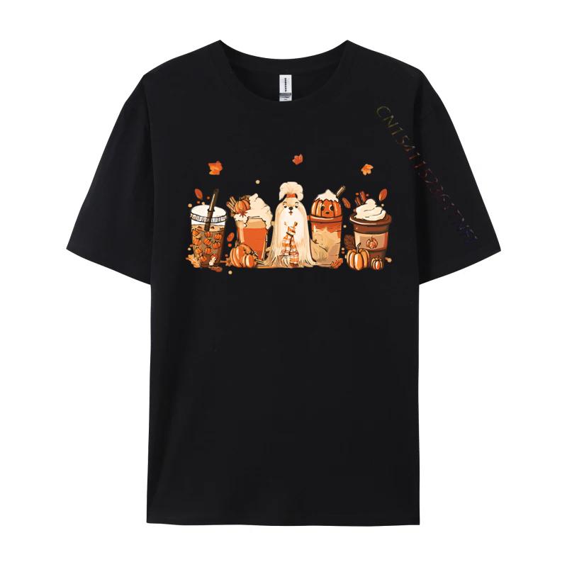 Casual T Shirt ShihTzu Dog Coffee Drink Pumpkin Special Tshirt Men Tee Shirts Soft Texture Man Clothing 3d Printed T Shirts