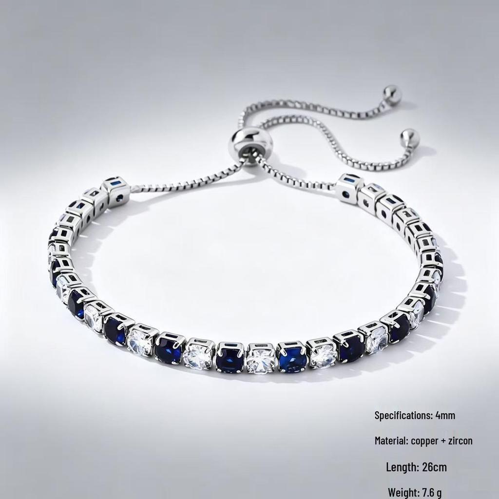 Dames Enkele Rij Diamant Kleurrijke Zircon Polka Dot Kristal Armband