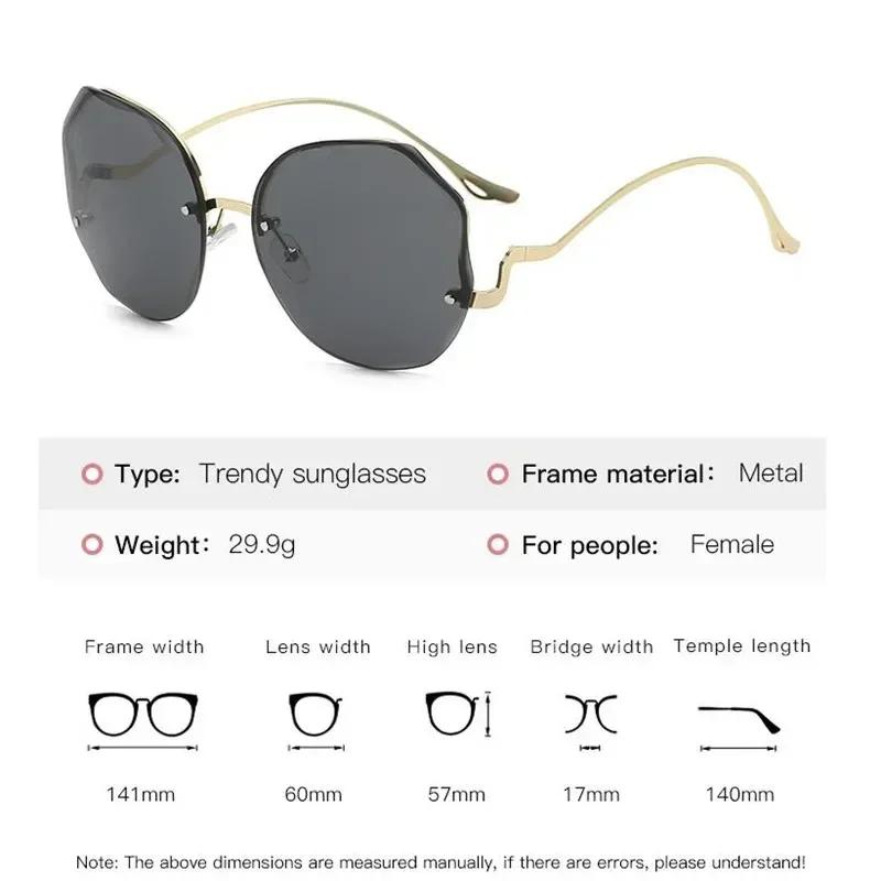 New Personality Trend Transparent Gradient Frameless Sunglasses UV400 UV Protection Beach Travel Driving Shades Eyeglasses