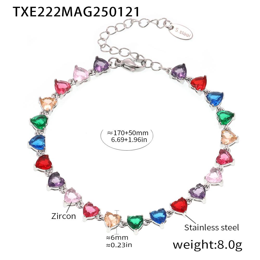 Heart-Shaped 5A Zircon Clavicle Necklace Set - European & American Style Women's Jewelry