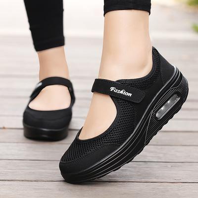 Damen Tennisschuhe mit Hakenschlaufe, Luftpolster, rutschfeste Sohle, atmungsaktiv, für Damen, lässig, erhöhte Schuhe, Outdoor-Sneakers