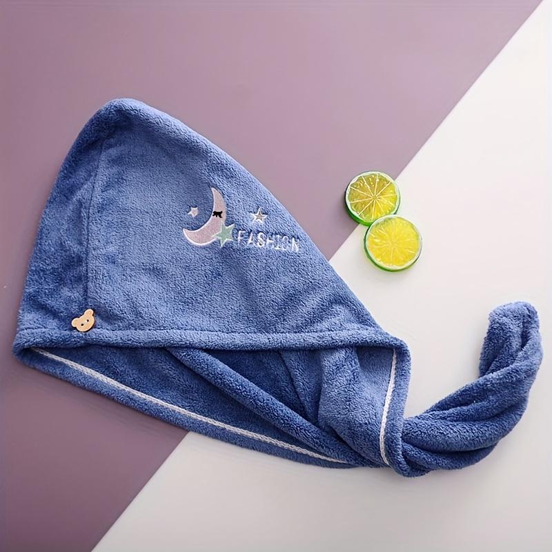 

1PC Dry Hair Hat Embroidery Style Hair Towel Coral Fleece Thickened Women Head Towels Girls Cute Hair Towel Hair Dry Wrap Bonnet