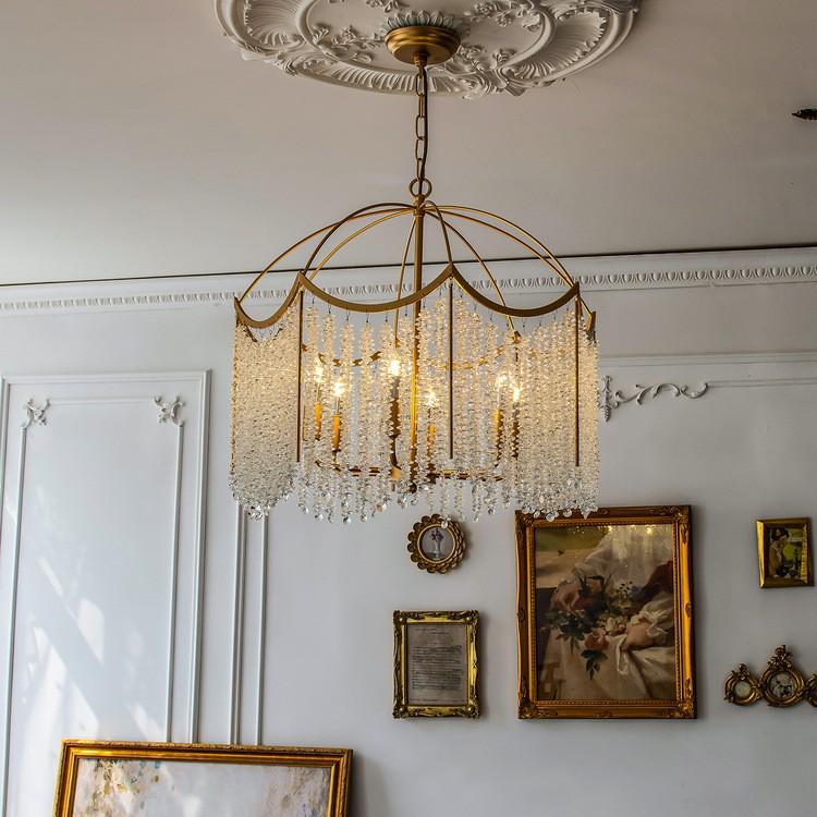 French Crystal Chandelier: Luxury Retro Tassel Light for Bedroom or Restaurant