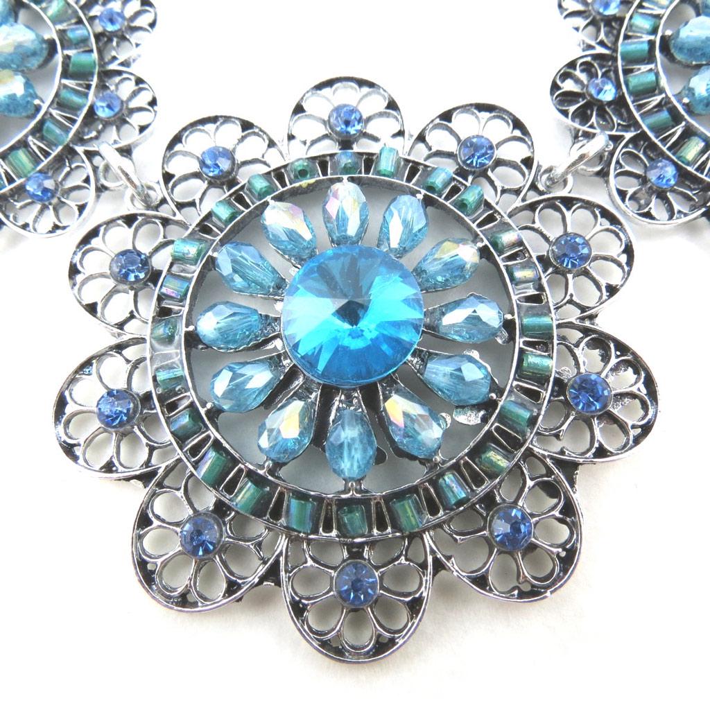 Les Trésors De Lily [M9431] - Collier créateur 'Sissi' bleu argenté