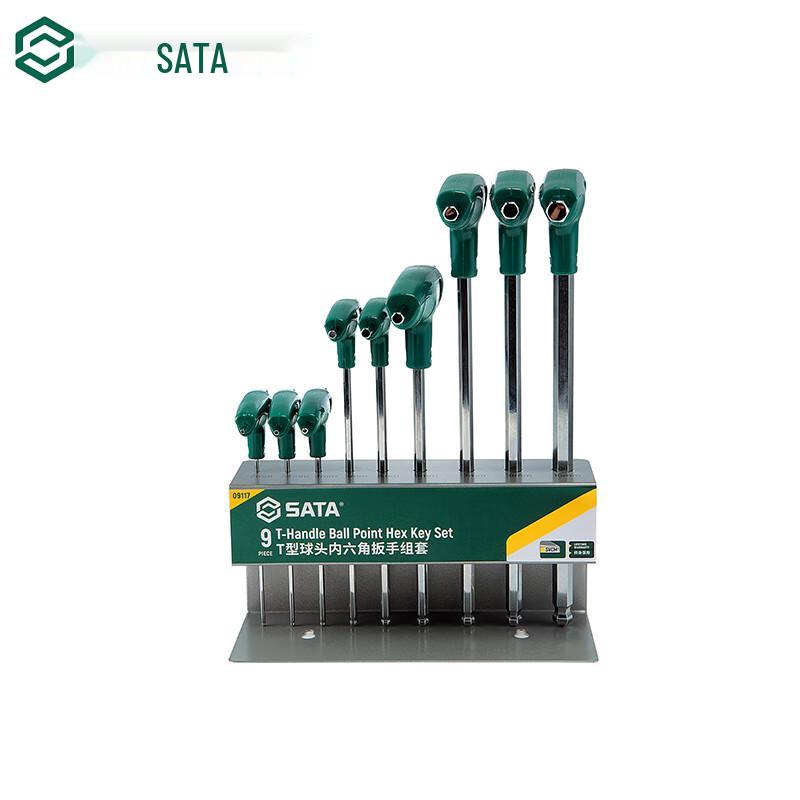 SATA 9-Piece T-Handle Ball-End Hex Key Set