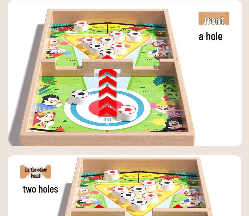 Bouncing Chess Catapult: Wooden Two-Player Battle Game for Parent-Child Interaction & Educational Fun
