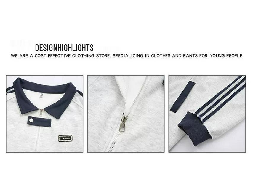 Men's Retro Striped Patchwork Baseball Jacket - Autumn/Winter Plus Velvet Cardigan