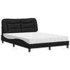 VidaXL Bed with Mattress Black 140x200 Cm Faux Leather 3208724