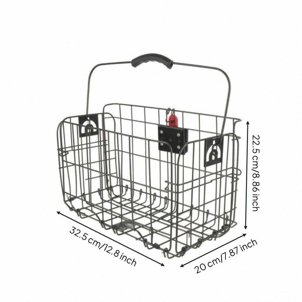 Foldable Folding Bike Basket with Mounting Plate Heavy-Duty