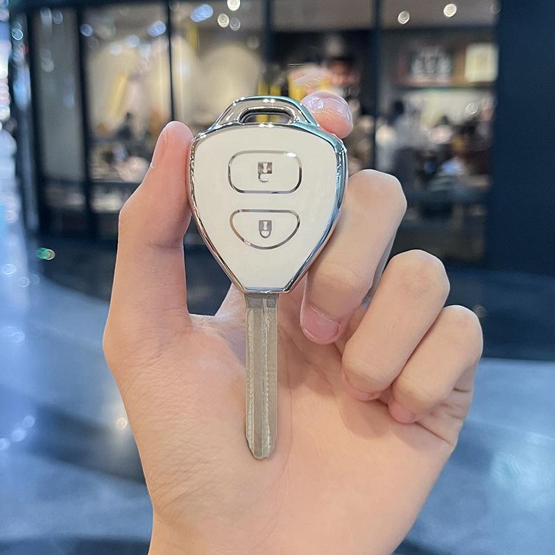 For Toyota Camry Reiz Yaris Vitz Vios Rav4 Ractis Auris HiLux Corolla Fortuner Prado Verso 2/3 Buttons TPU Car Key Case Cover