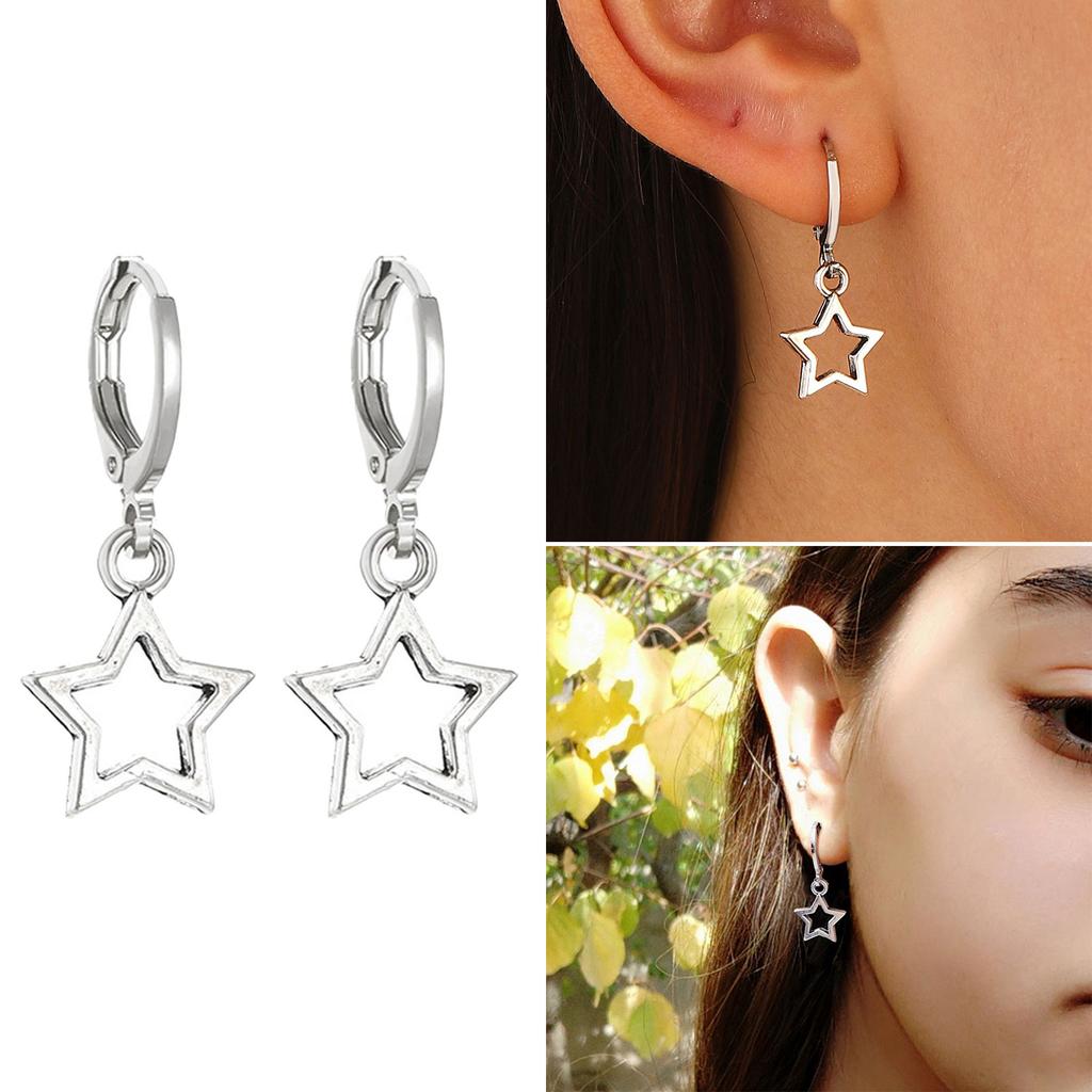 Women's Irregular Star Earring Pentagram Pendant Ear Rings Jewelry Five Pointed Star Earrings Stylish Party Accessories