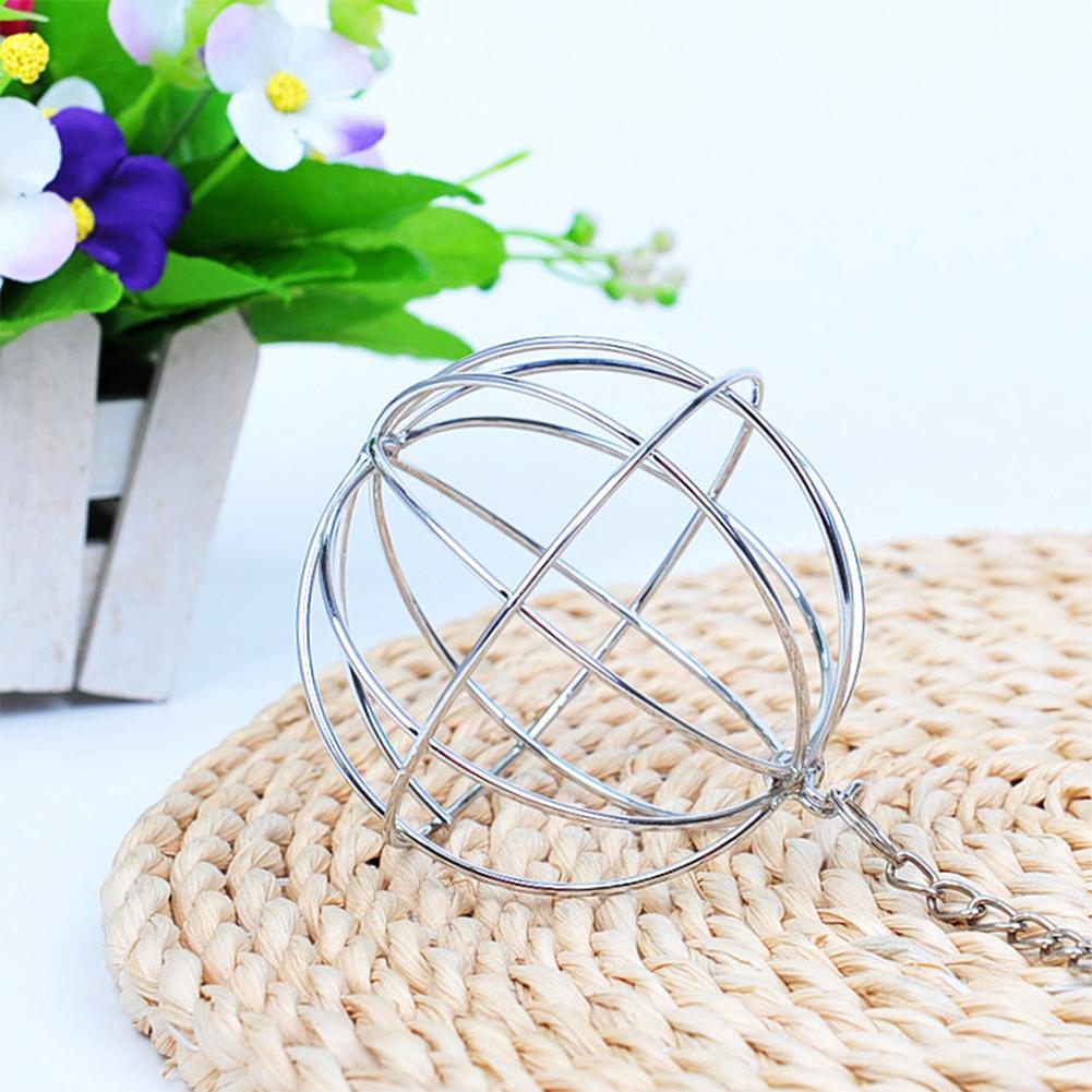 

Stainless Steel Round Hanging Hay Ball Pet Feed Dispenser Toy for Rabbit Guinea Pig Hamster Grass Rack Pet Supplies