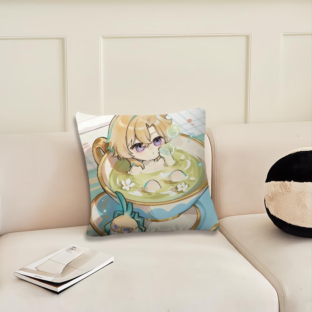 Gra Honkai Star Rail Kreskówkowa poszewka na poduszkę Poszewka na poduszkę Dekoracja Pokój Dom Sofa salon Biuro Samochód Skandynawska Prostota