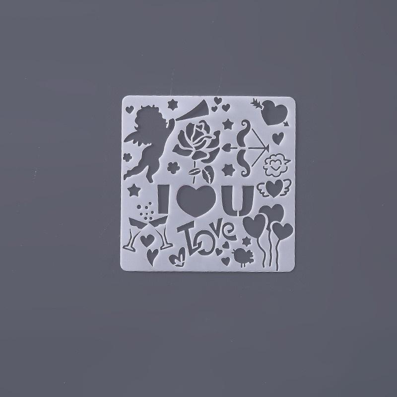 5 pièces règle de dentelle modèle de dessin règle modèle de peinture bricolage alphabet anglais/Noël/ballon/amour graffiti modèle creux