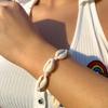 Accessories, versatile beach woven geometric jewelry, simple adjustable shell pendant bracelet for women