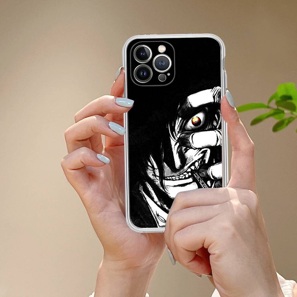Horror Anime Hellsing For IPhone 11 12 13 14 15 16 17 Pro Max Plus 13 Mini Silicone Soft Transparent Back