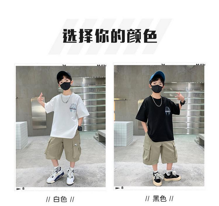 Boys' Summer Short sleeved T-shirt Set 2026 New Summer Mid to Large sized Children's Boys' Summer Style Trendy Brand Wings