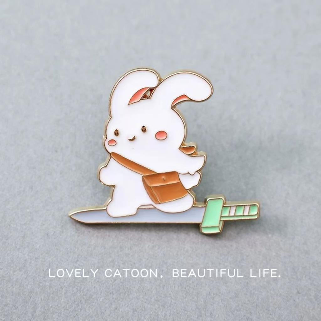 Fish Fox Strawberry Enamel Pin Lovely Brooch Cartoons Badge For Bags Jeans Hoodies Denim Lapel Pin Jewelry Kids Best Gift