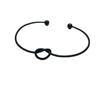 Minimalist 2mm Thin Titanium Steel Love Heart Knot Bangle Chic Knot Cuff Bracelet