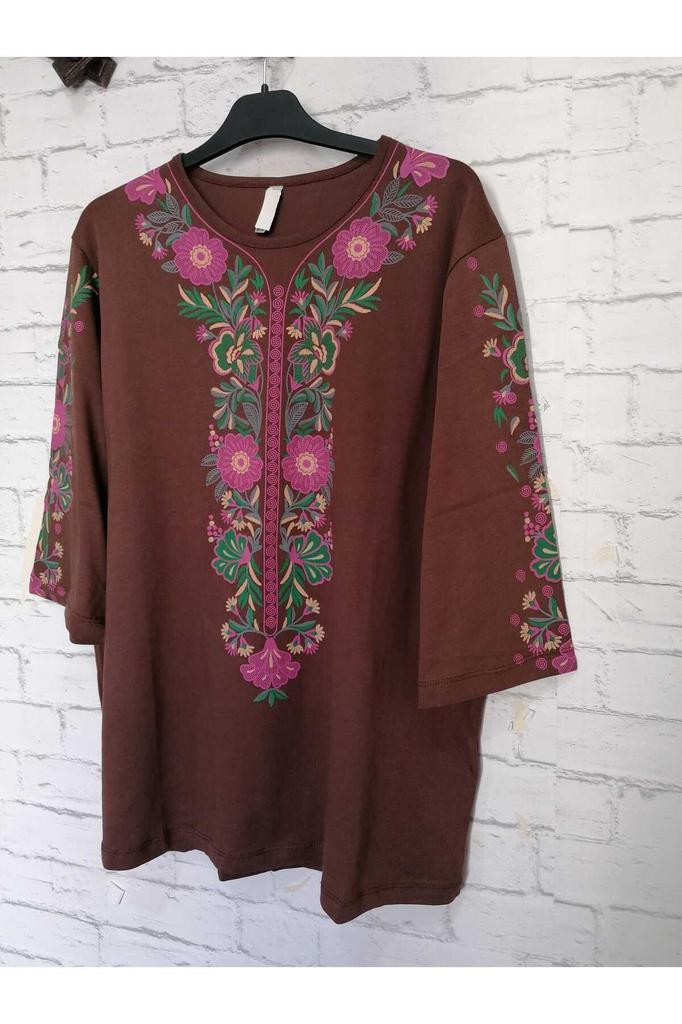 Damen-Bluse in großen Größen, perfekt für den Sommer, komplett aus Baumwolle, gekämmte Baumwolle, bequeme Bluse