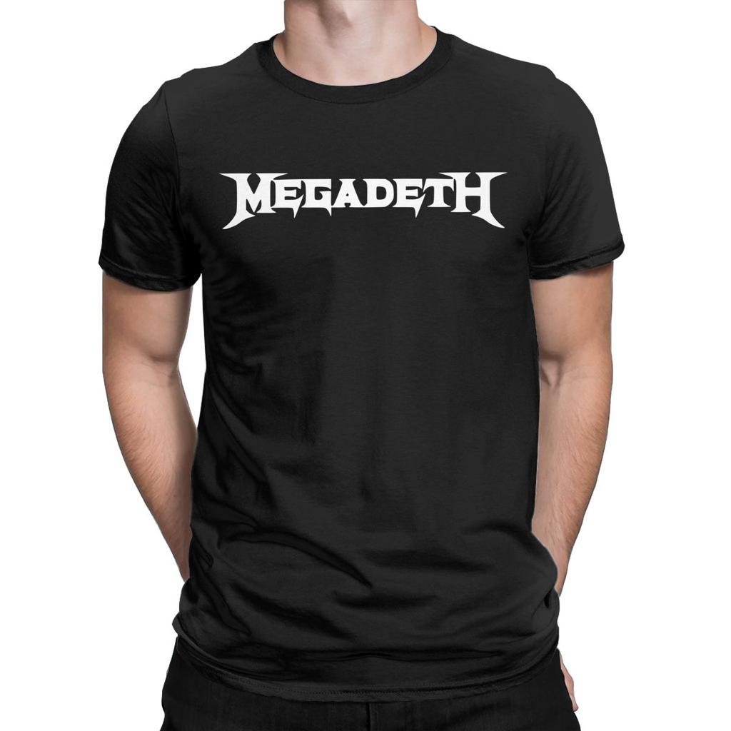 Megadeths Logo T Shirts Men's Pure Cotton Funny T-Shirt O Neck Tees Short Sleeve Clothing Party