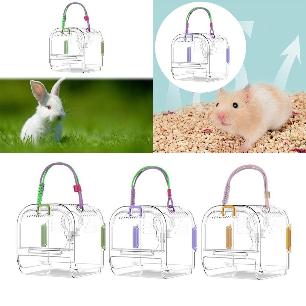 Small Animal Carrier Cage Portable Hamster Carrier Cage Carry Case for Gerbils Small Pet Hedgehog Dwarf Hamster