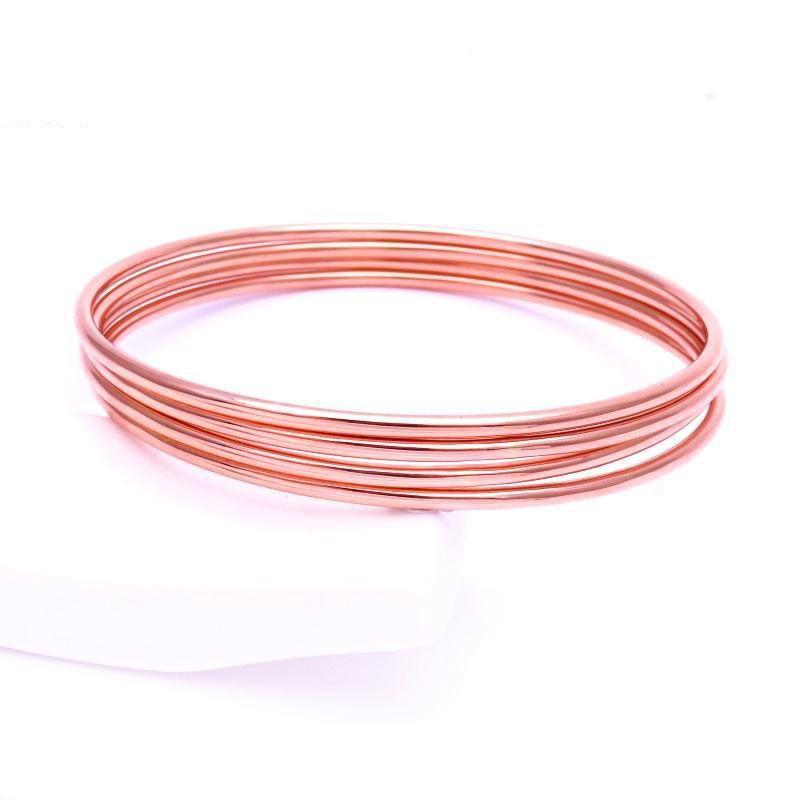 Purple Gold Smooth Plain Ring Bracelet Simple Fashion Classic Trend Rose Gold Plated Bracelet