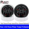 HD 85mm 4 In 1 Multifunction Oil Pressure/Water Temp/Voltmeter/ Fuel Level 0-190 Ohms 240-33 Ohms 40-120℃ Temp With Alarm