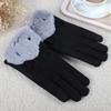 Winter Point Finger Outdoor Plus Fleece  Gloves Women Gloves Suede Korean Style Mittens