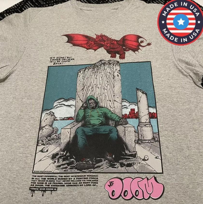 Rare Sport Gray MF DOOM Collection Unisex Adult Cotton T-Shirt MC1259 L