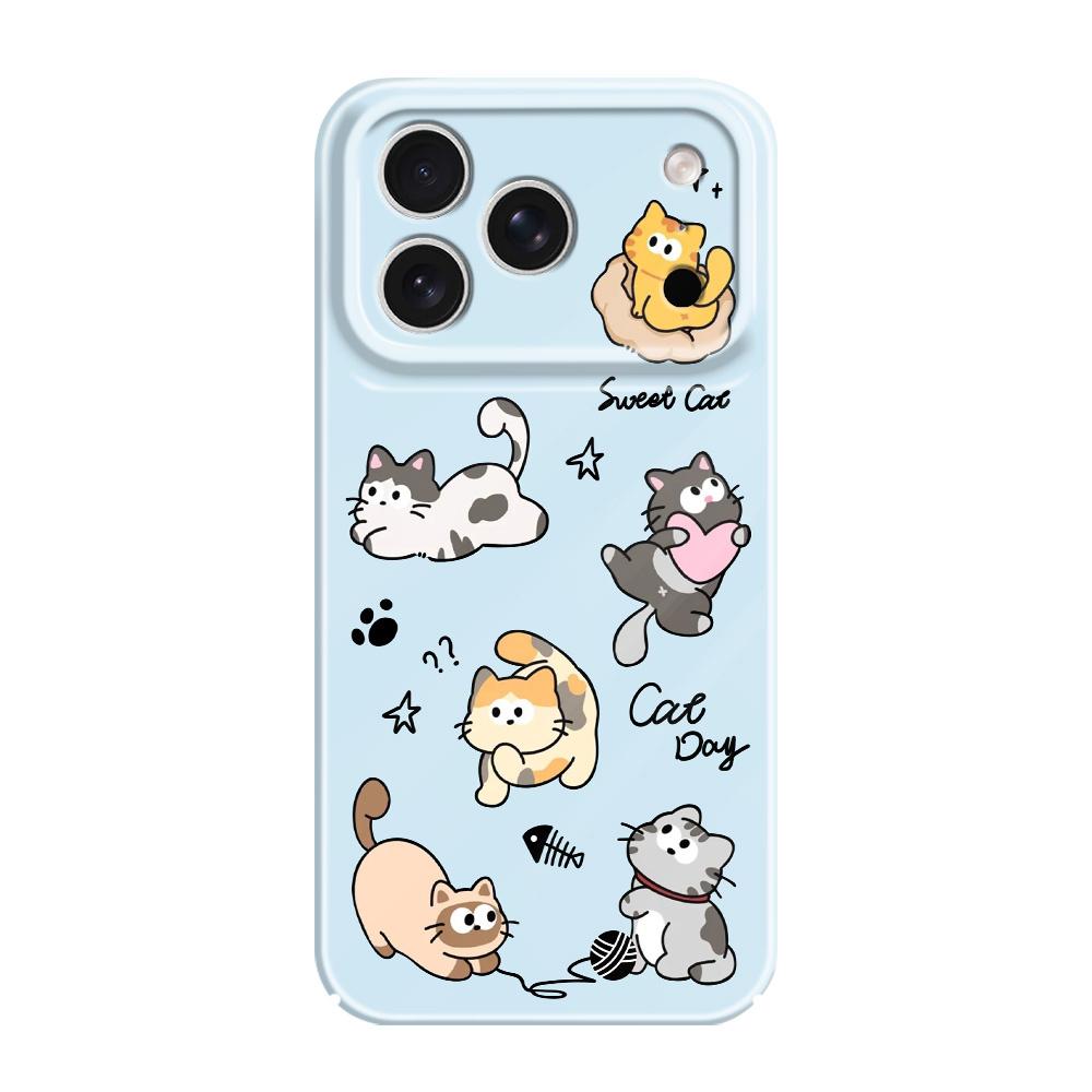 Happy Cat Phone Case For iPhone 17 Air 16 16E 15 14 Plus Pro Max Film Hard Cover