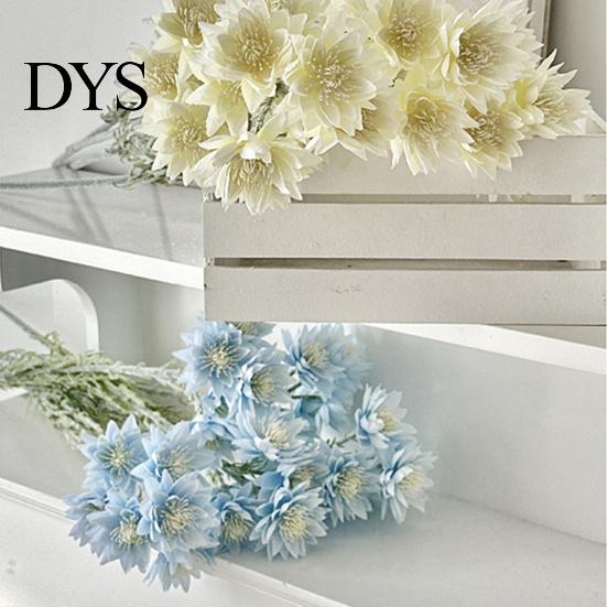 Decorative Fake Flowers Simulated Snow Lotus Artificial Flower Realistic Faux Silk Bouquet with 6 Indoor Full Blooms for Vase Floral Arrangement