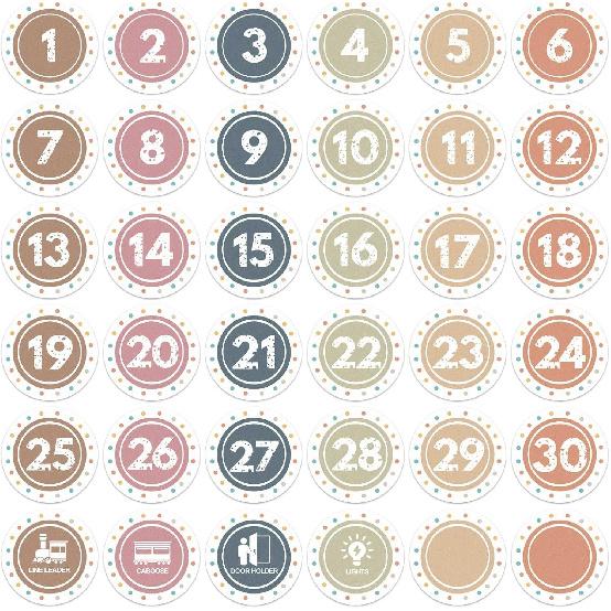 Boho Line up Spots for Classroom - 36pcs Number Stickers for Classroom Floor Stickers Dots for Classrooms Floor Decals for Classrooms Lining up Back