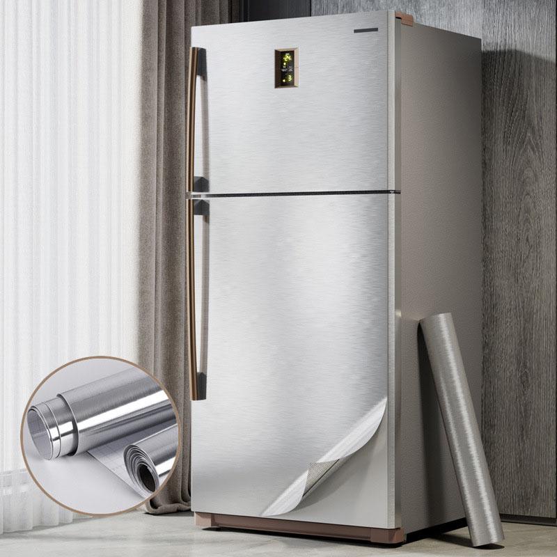 

Stainless Steel Wire Drawing Wallpaper Sticker Wall Stickers Kitchen Cabinets Wallpaper Fridge Elevator Door 40cm Adhesive Home 40cmX100cm