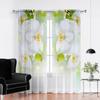 Phalaenopsis Floral Sheer Voile Drape For Living Dining Room Room Bedroom Kitchen Window Opening Transparent Chiffon Flowers Tulle Curtains