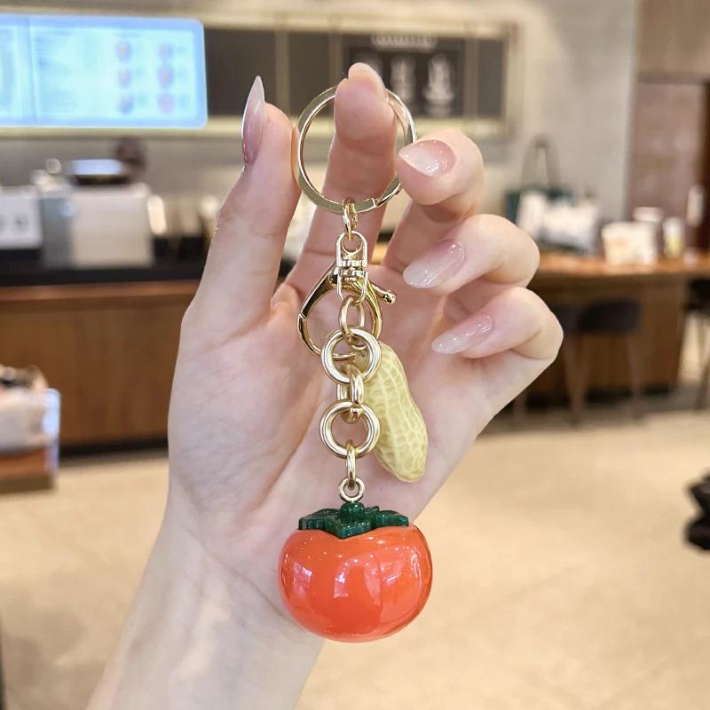 New Keychain Pendant Jewelry High-End Fashion Cherry Flower Good Things Happen Peanuts Cute Wild Mushrooms Key Shell