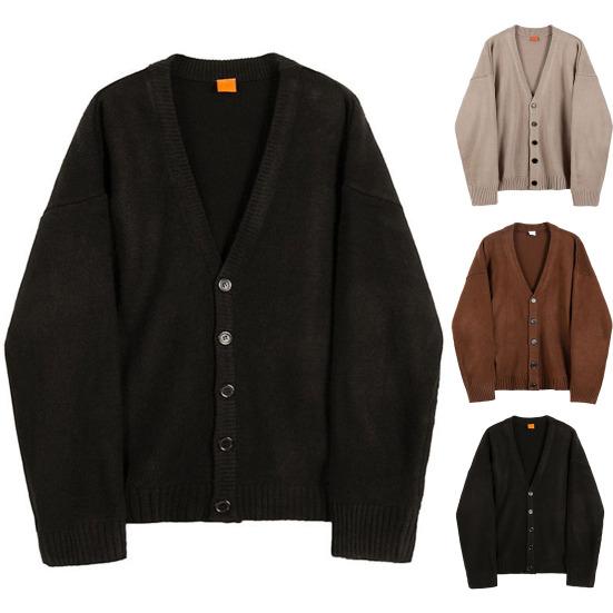 Pánské pletené zboží s výstřihem do V, dlouhými rukávy, žebrovaným lemem, zesílené, pánské podzimní zimní jednobarevné pletené sako s knoflíkovým zapínáním