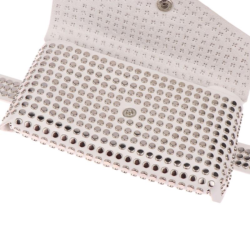  Luxury Rivet Waist Bag Pu Leather Chest Bag Trendy Punk Fanny Small Belt Bag Phone Bags Purse For Women Girls Gifts