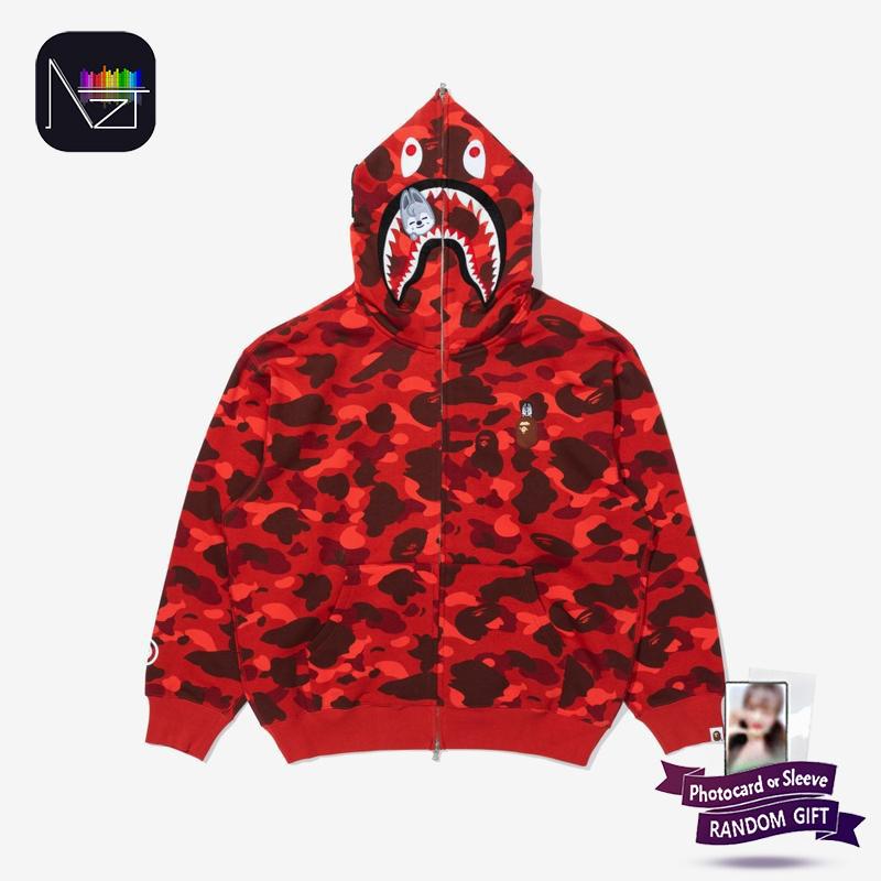 [PRE ORDER] STRAY KIDS × BAPE – Wolf Chan SHARK FULL ZIP HOODIE (Bang Chan Ver.)
