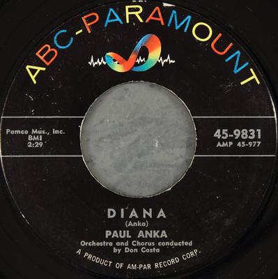 7inch Record PAUL ANKA  Diana  Dont Gamble With Love 459831 ABCParamount 1957 US Rock Used