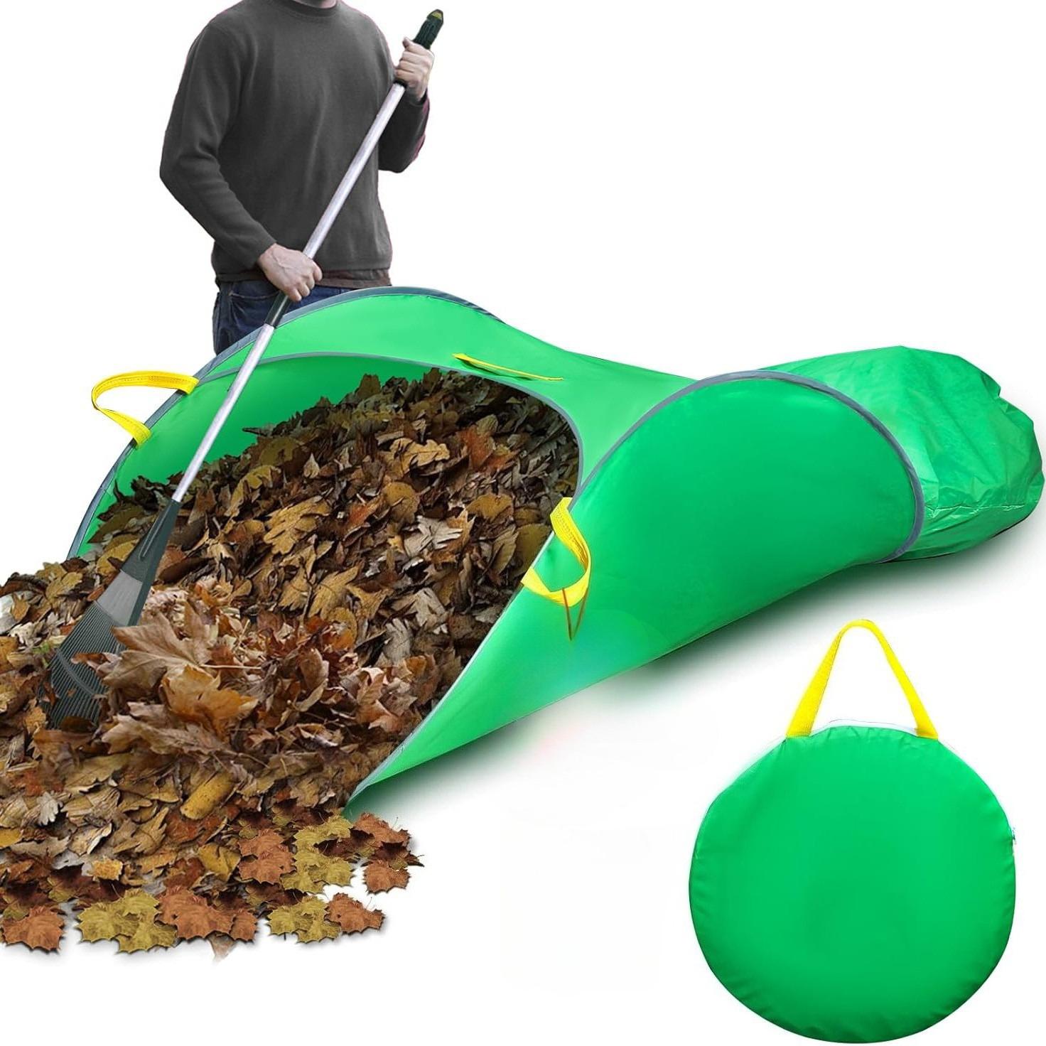 

Новый всплывающий многоразовый сборщик листьев Складной садовый мешок для листьев с ручкой Прочная тканевая щетка для листьев для уборки двора на открытом воздухе 1 pcs& 210X85X54cm зелёный