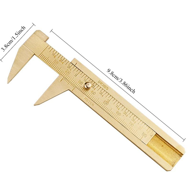 1PC 80mm Brass Sliding Ruler Double Scales Metal Vernier Caliper Gauge Micrometer Precision Measuring Supplies