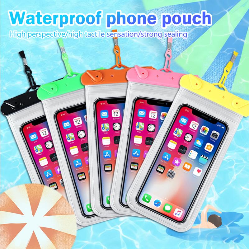 Universal Waterproof Phone Pouch Flexible Lightweight Dry Bag Sealed Case for Swimming Beach and Pool