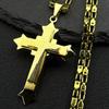 Simple Hip Hop Cross Pendant Necklace for Women Men Stainless Steel Gold Color Christian Punk Chain Amulet Jewelry Gift