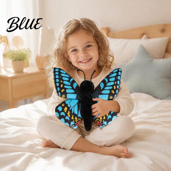 Soft Stuffed Toy Realistic 3D Butterfly Plush Toy Throw Pillow Polyester Fiber Doll Insect Animal Decor Gift for Kids Girls Home Ornament Colorful