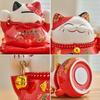 Bell Fortune Cat Piggy Bank Ceramic Desktop Decoration Ornament Kitten Statue  Coin Storage